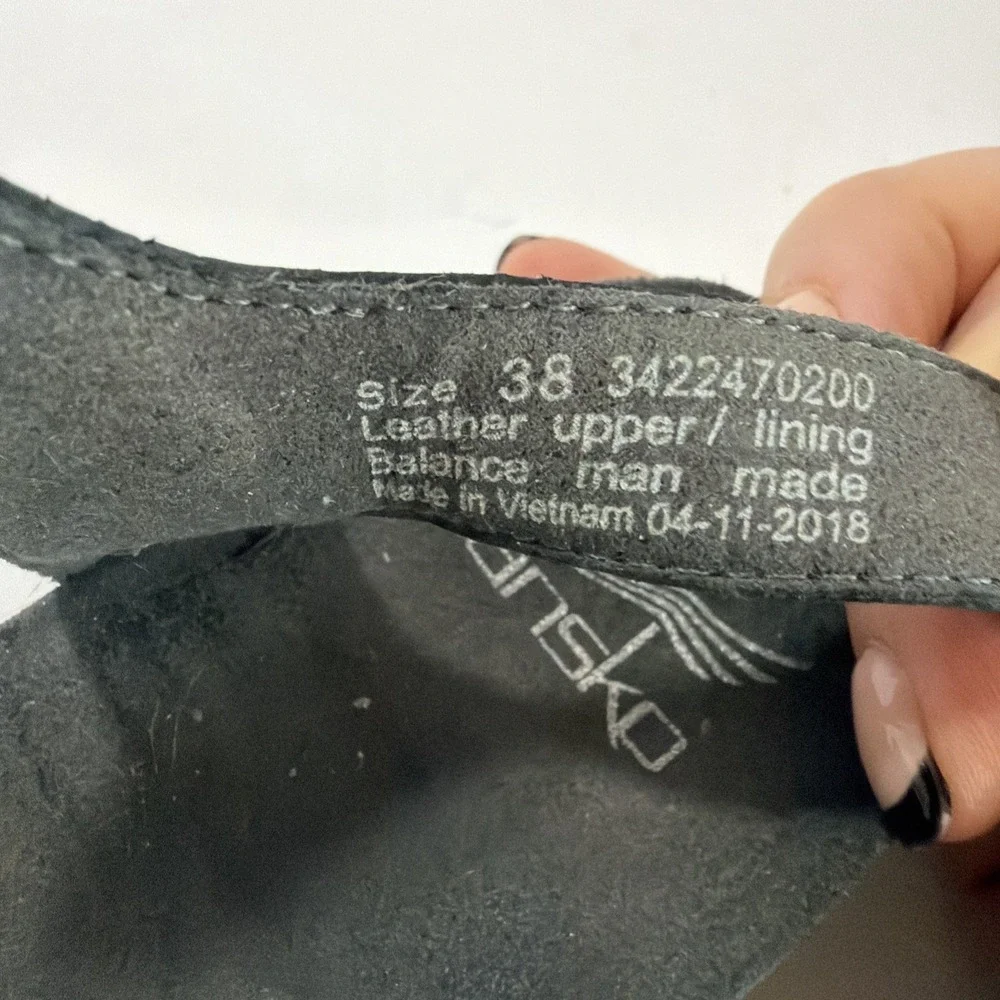 Dansko Wedge Sandals US 8 EU 38 UK 6 Savannah Black Waxy